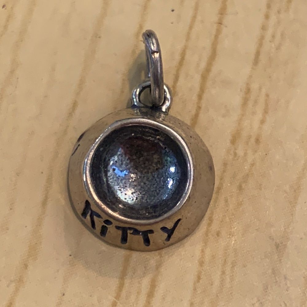 .925 Kitty Bowl Sterling Silver Jewelry Charm